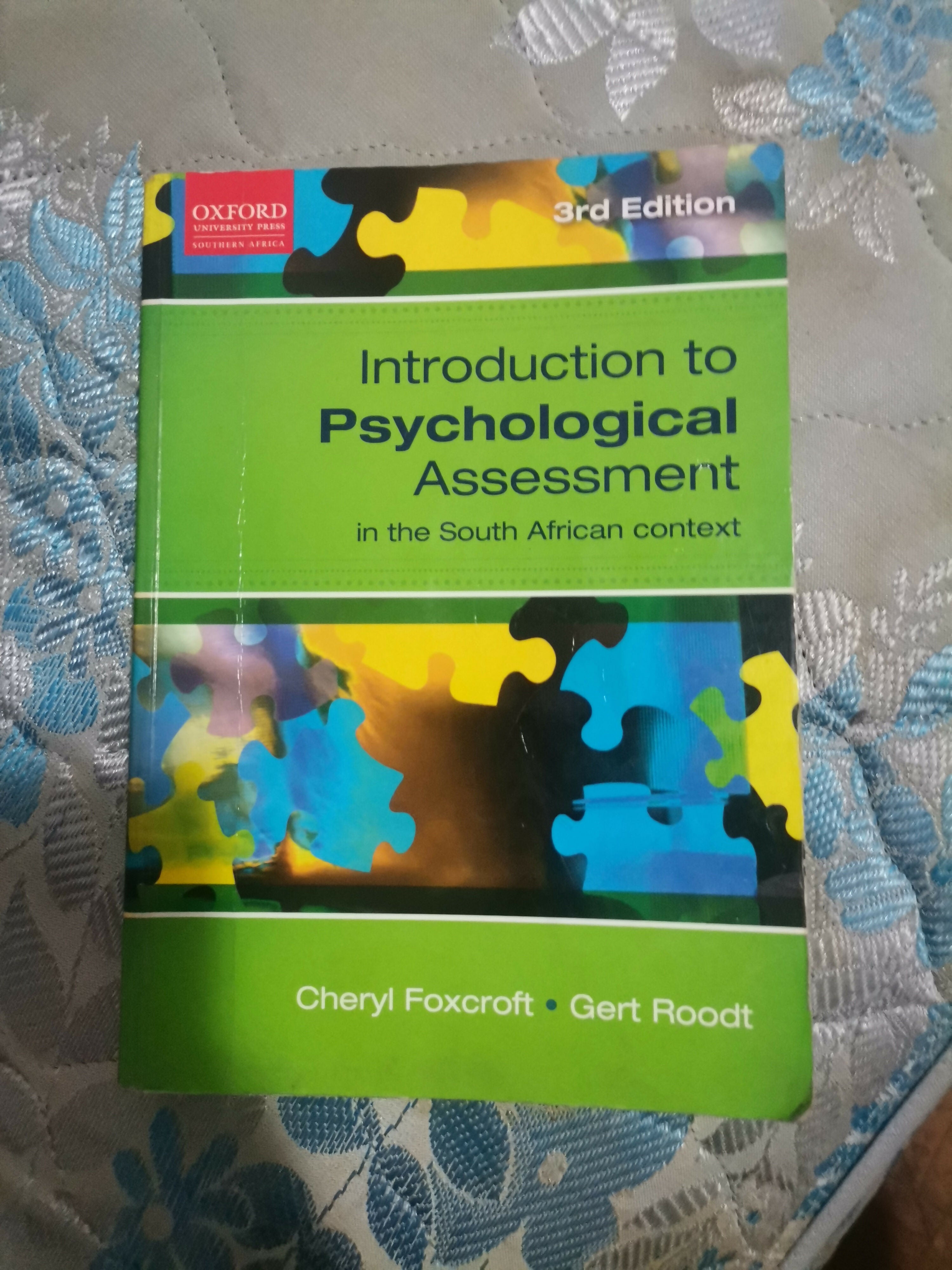 Introduction to psychological assessment in the South African context ...