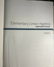 Load image into Gallery viewer, Elementary Linear Algebra
