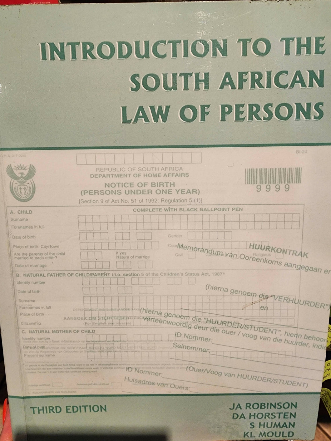 Introduction to the south african law of persons